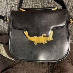 1980’s leather alligator bag